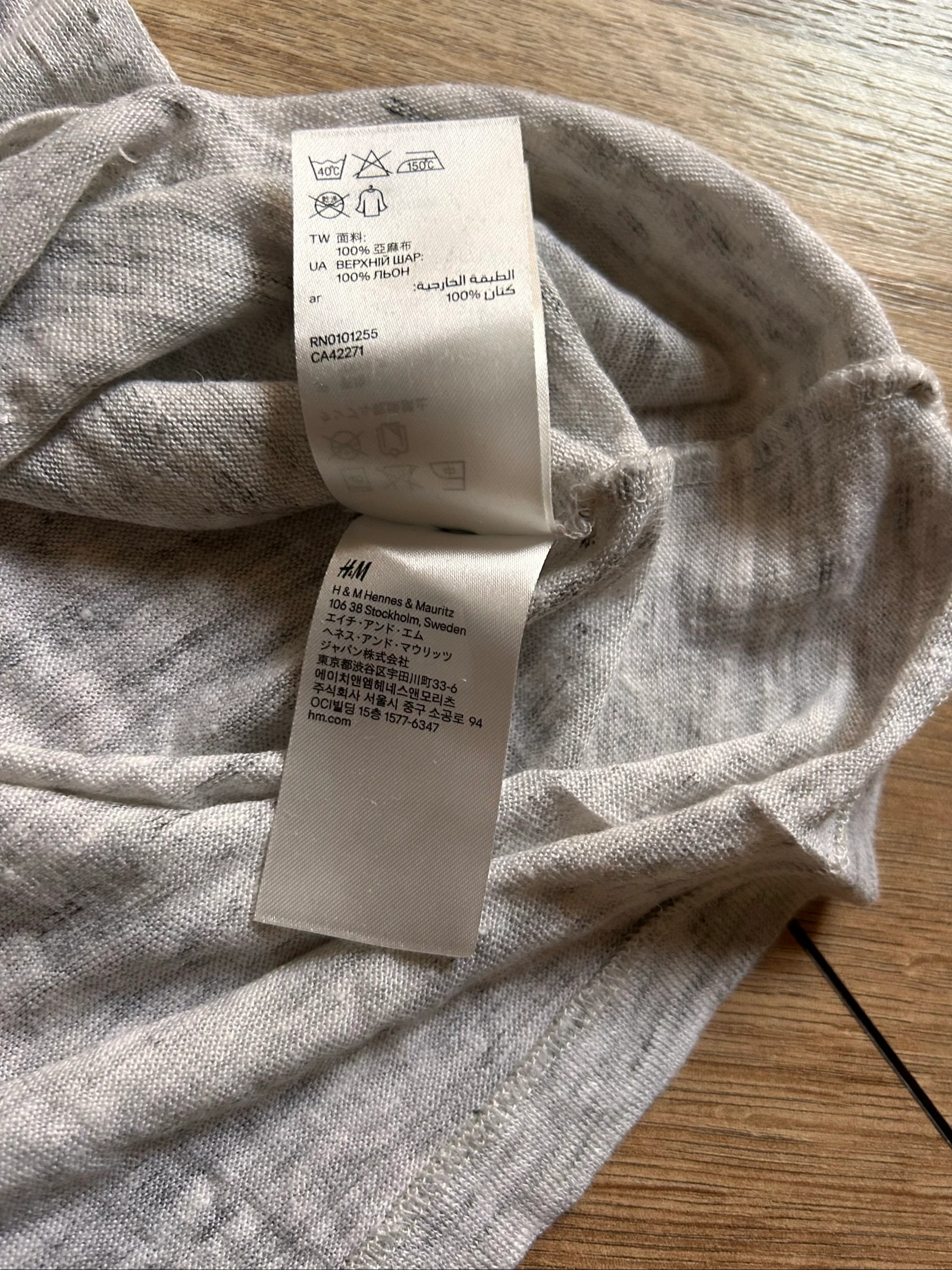 100% linen H&M T-shirt - Heather gray - Size XS – photo 7